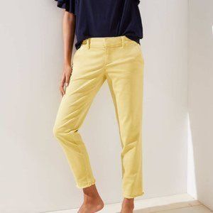 NWT LOFT Frayed Girlfriend Chinos Yellow S…